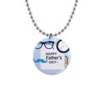 hipster happy Fathers Day  1  Button Necklace