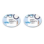 hipster happy Fathers Day  Cufflinks (Oval)