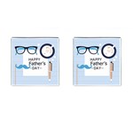 hipster happy Fathers Day  Cufflinks (Square)