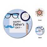 hipster happy Fathers Day  Playing Cards (Round)