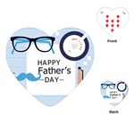 hipster happy Fathers Day  Playing Cards (Heart)