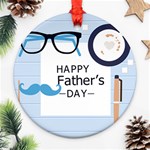 hipster happy Fathers Day  Round Ornament (Two Sides)