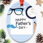 hipster happy Fathers Day  Oval Ornament (Two Sides)