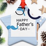 hipster happy Fathers Day  Star Ornament (Two Sides)