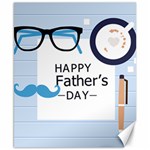 hipster happy Fathers Day  Canvas 8  x 10 