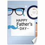 hipster happy Fathers Day  Canvas 12  x 18 