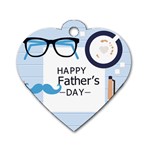 hipster happy Fathers Day  Dog Tag Heart (Two Sides)