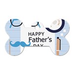 hipster happy Fathers Day  Dog Tag Bone (Two Sides)