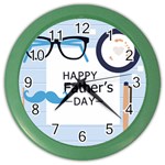 hipster happy Fathers Day  Color Wall Clock