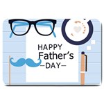 hipster happy Fathers Day  Large Doormat