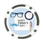 hipster happy Fathers Day  Poker Chip Card Guard