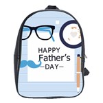 hipster happy Fathers Day  School Bag (Large)