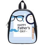 hipster happy Fathers Day  School Bag (Small)