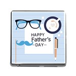 hipster happy Fathers Day  Memory Card Reader (Square)