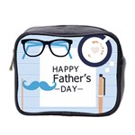 hipster happy Fathers Day  Mini Toiletries Bag (Two Sides)