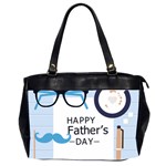 hipster happy Fathers Day  Oversize Office Handbag (2 Sides)