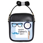 hipster happy Fathers Day  Girls Sling Bag