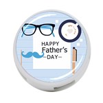 hipster happy Fathers Day  4-Port USB Hub (One Side)