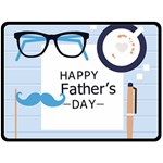 hipster happy Fathers Day  Fleece Blanket (Large)