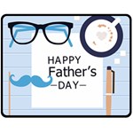 hipster happy Fathers Day  Fleece Blanket (Medium)