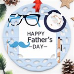 hipster happy Fathers Day  Ornament (Round Filigree)