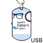 hipster happy Fathers Day  Dog Tag USB Flash (One Side)