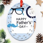 hipster happy Fathers Day  Oval Filigree Ornament (Two Sides)