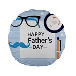 hipster happy Fathers Day  Standard 15  Premium Round Cushion 