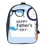 hipster happy Fathers Day  School Bag (XL)