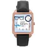 hipster happy Fathers Day  Rose Gold Leather Watch 