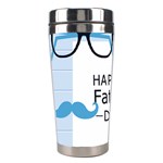 hipster happy Fathers Day  Stainless Steel Travel Tumbler