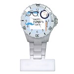 hipster happy Fathers Day  Plastic Nurses Watch