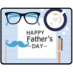 hipster happy Fathers Day  Double Sided Fleece Blanket (Medium)