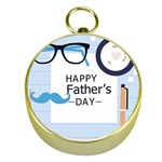 hipster happy Fathers Day  Gold Compass