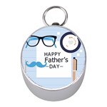 hipster happy Fathers Day  Silver Compass (Mini)