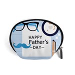 hipster happy Fathers Day  Accessory Pouch (Small)