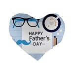 hipster happy Fathers Day  Standard 16  Premium Flano Heart Shape Cushion 