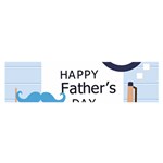 hipster happy Fathers Day  Satin Scarf (Oblong)