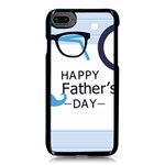 hipster happy Fathers Day  Apple iPhone 8 Seamless Case (Black)