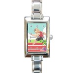 Sloth Race Rectangle Italian Charm Watch