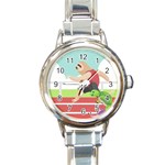 Sloth Race Round Italian Charm Watch