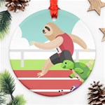 Sloth Race Ornament (Round)