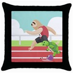 Sloth Race Throw Pillow Case (Black)