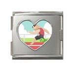 Sloth Race Mega Link Heart Italian Charm (18mm)