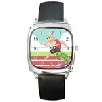 Sloth Race Square Metal Watch