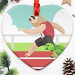 Sloth Race Heart Ornament (Two Sides)