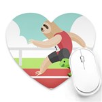 Sloth Race Heart Mousepad