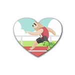 Sloth Race Rubber Heart Coaster (4 pack)