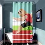 Sloth Race Shower Curtain 36  x 72  (Stall)