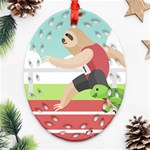 Sloth Race Oval Filigree Ornament (Two Sides)